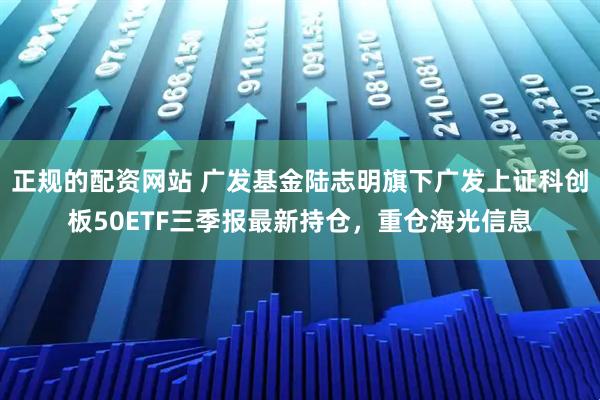 正规的配资网站 广发基金陆志明旗下广发上证科创板50ETF三季报最新持仓，重仓海光信息